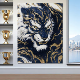 Majestic Midnight Gold Tiger - NicheCanvas