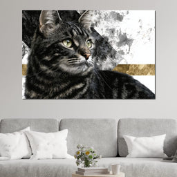 Golden Band Tabby Cat Portrait - NicheCanvas