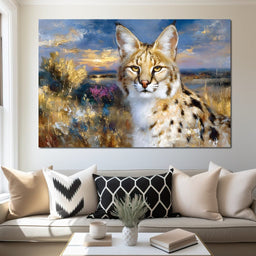 Savanna Serval Sunset Glow - Neal Hackett - NicheCanvas