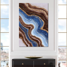 Golden River Geode Swirl - NicheCanvas