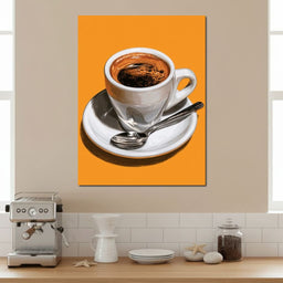 Bold Morning Ritual on Gold - NicheCanvas