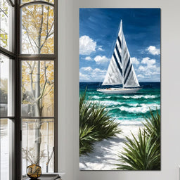Sailing Beyond Turquoise Waves - NicheCanvas