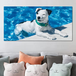Sunny Poolside Companion - NicheCanvas