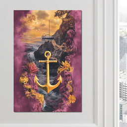 Golden Anchor Coastal Voyage - NicheCanvas