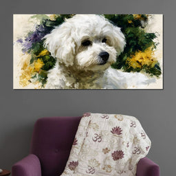 Gentle White Dog Companion - NicheCanvas