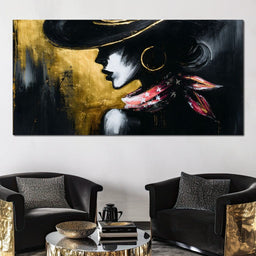 Golden Silhouette Starlit Elegance - NicheCanvas