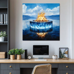 Blue Horizon Flame Enchantment - NicheCanvas