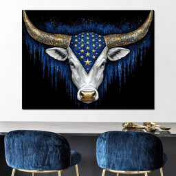 Galactic Constellation Bull - NicheCanvas