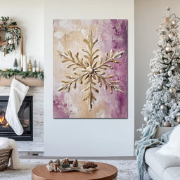 Golden Snowflake Abstract Glow - NicheCanvas