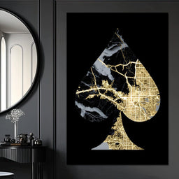 Golden Spade Deco Map - NicheCanvas