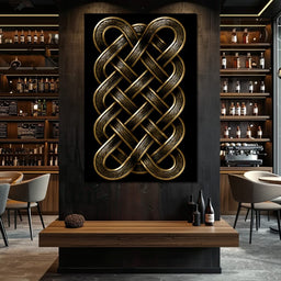 Ancient Norse Gold Metal Interlace - NicheCanvas