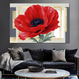 Bold Poppy Bloom Portrait - NicheCanvas