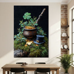 Lucky Clover Gold Pot - NicheCanvas
