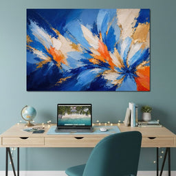 Cobalt Flowerstorm - TooplesArt - NicheCanvas