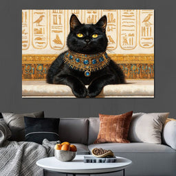 Egyptian Feline Elegance - NicheCanvas