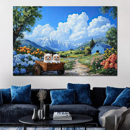 Pomeranian Wagon - NicheCanvas