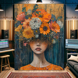 Blossoming Silence Dripping Gold - NicheCanvas