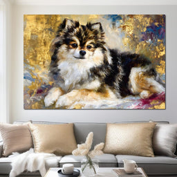 Golden Pomeranian Portrait Glow - NicheCanvas