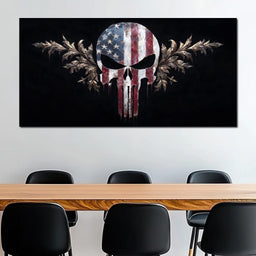 Stars Stripes Resolute Skull - NicheCanvas
