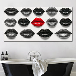 Breaking The Monotone Rhythm Red Lips - NicheCanvas