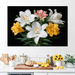 Midnight Lily Bouquet Bloom - NicheCanvas