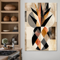 Geometric Still Life of Tropical Pineapple - NicheCanvas