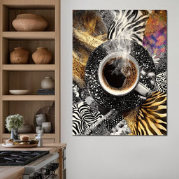 Cosmic Coffee Safari Dream - NicheCanvas