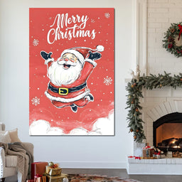 Joyful Santa Snowfall Holiday - NicheCanvas
