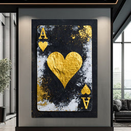 Gilded Ace of Hearts Noir - NicheCanvas