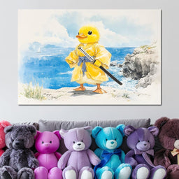 Samurai Duck By The Sea - NicheCanvas