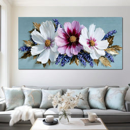 Impasto Floral Petals Bouquet - NicheCanvas