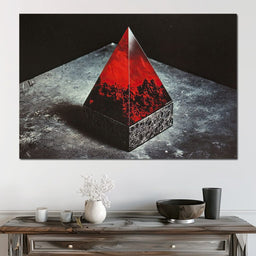 Ephemeral Crimson Obelisk - NicheCanvas