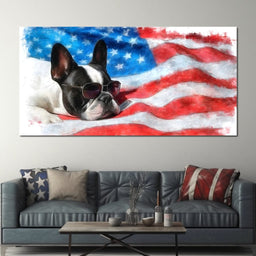 Patriotic Pooch Dreaming Freedom - NicheCanvas