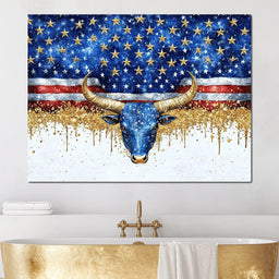 Stars and Stripes Bull Odyssey - NicheCanvas