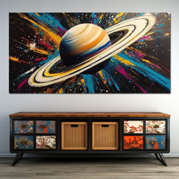 Cosmic Rings of Saturn's Glow - NicheCanvas