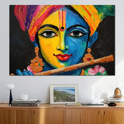 Divine Radiance of Vibrant Krishna - NicheCanvas