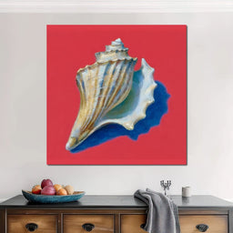 Seashell Symphony on Crimson - NicheCanvas
