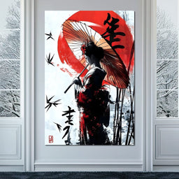 Geisha Elegance Sunlit Shadows - NicheCanvas