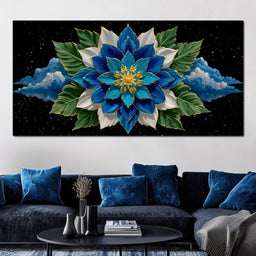 Celestial Petals Lotus Burst - NicheCanvas