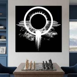 Celestial Eclipse Monochrome Burst - NicheCanvas