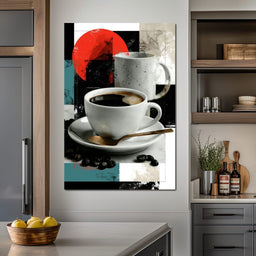 Morning Rituals Within Geometric Forms - NicheCanvas
