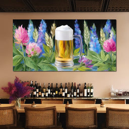 Floral Harmony with Golden Brew - NicheCanvas