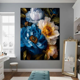 Midnight Peony Garden Radiance - NicheCanvas