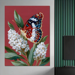 Radiant Papilio Over Floral Boughs - NicheCanvas