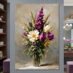 Spring Bouquet on Beige Background - NicheCanvas