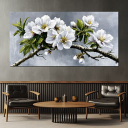 Soft Petals On Silver Morning - NicheCanvas