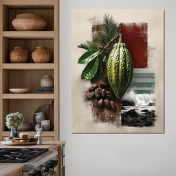 Cacao Pod Coastal Life - NicheCanvas