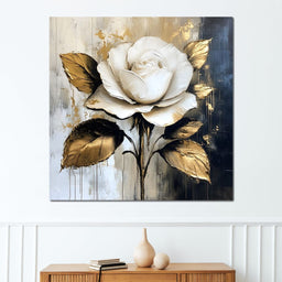 Golden Petals Against Contrast - NicheCanvas