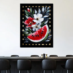 Summer Floral Watermelon Delight - NicheCanvas