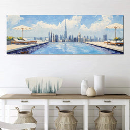 Cityscape Oasis Panorama - NicheCanvas